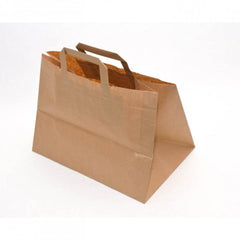 Punga hartie kraft cu maner plat 33x32x20 cm