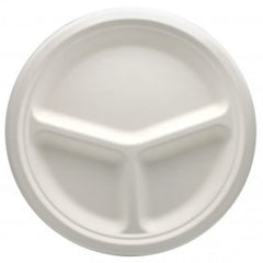 Farfurii trestie bio 3 comp 26 cm, 50 buc/set