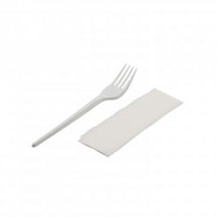 Furculita BIO+servetel, set 100 buc