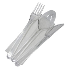 Tacamuri TRIS reutilizabile (Furculita+lingura+cutit+servetel) 100 buc/set
