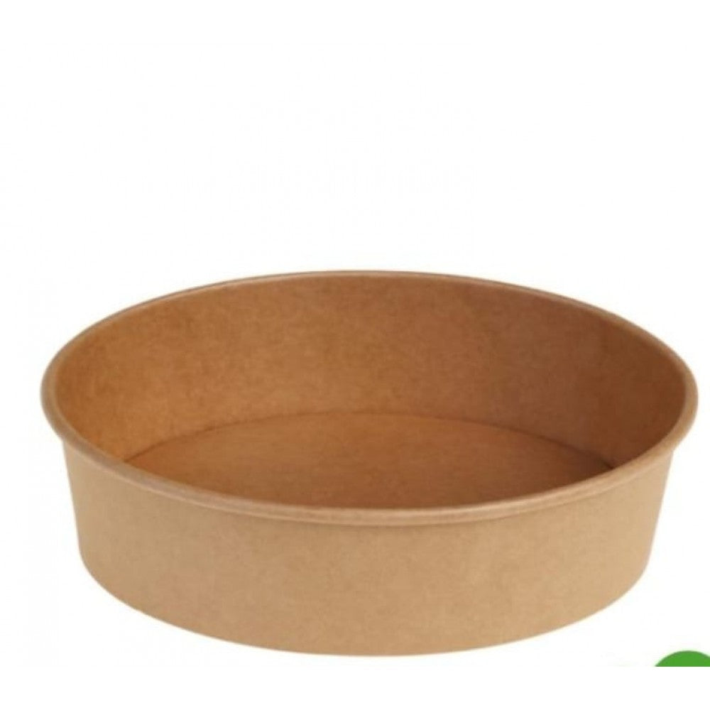 Bol salata carton kraft+capac 1000 cc, 50 buc/set
