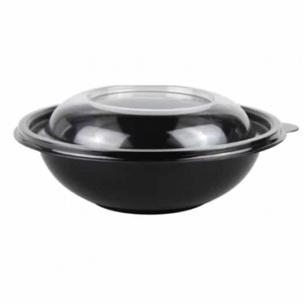 Bol salata PP negru+capac transparent 1000 cc, 50 buc/set