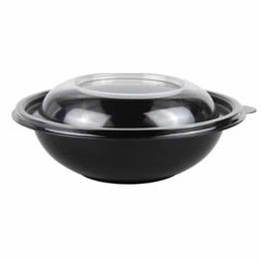Bol salata PP negru+capac transparent 1000 cc, 50 buc/set
