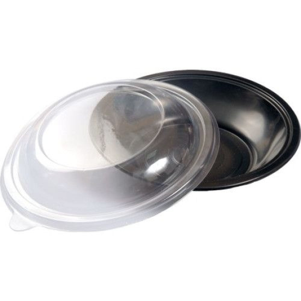 Bol salata PP negru+capac transparent 750 cc, 50 buc/set