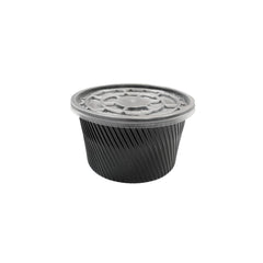 Bol supa PP negru cu capac 500 ml, 50 buc/set