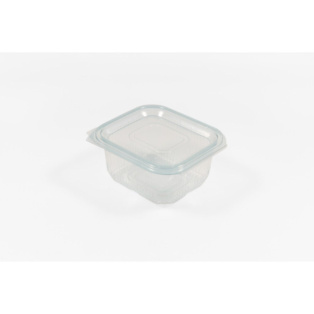 Caserola PET cu capac atasat 375 ml, 100 buc/set