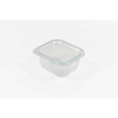 Caserola PET cu capac atasat 375 ml, 100 buc/set