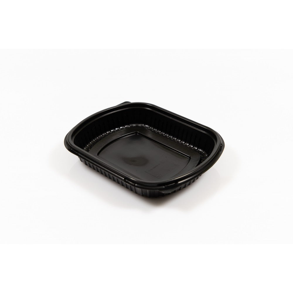 Caserola meniu neagra PP, 1 compartiment+capac, 24.5x20x4.3 cm, 50 buc/set