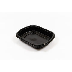 Caserola meniu neagra PP, 1 compartiment+capac, 24.5x20x4.3 cm, 50 buc/set