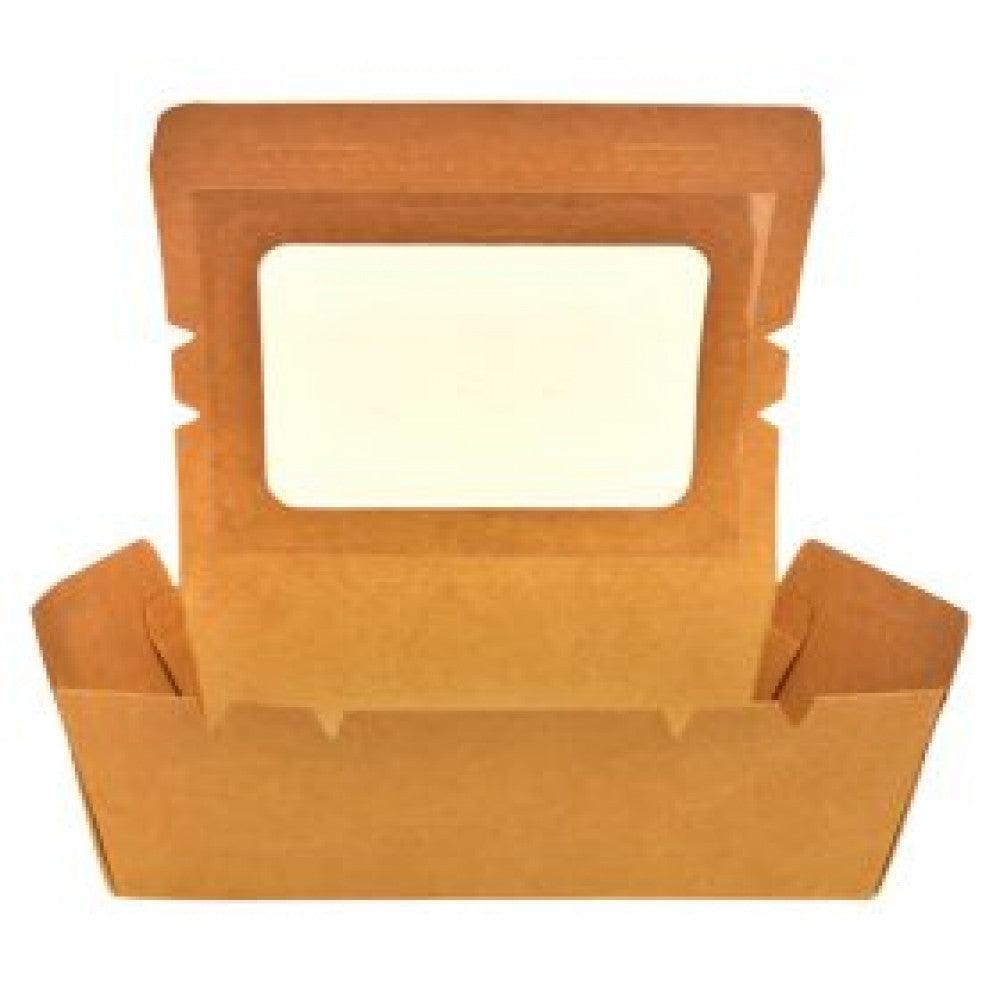 Cutie meniu kraft cu fereastra 900 cc, 50 buc/set
