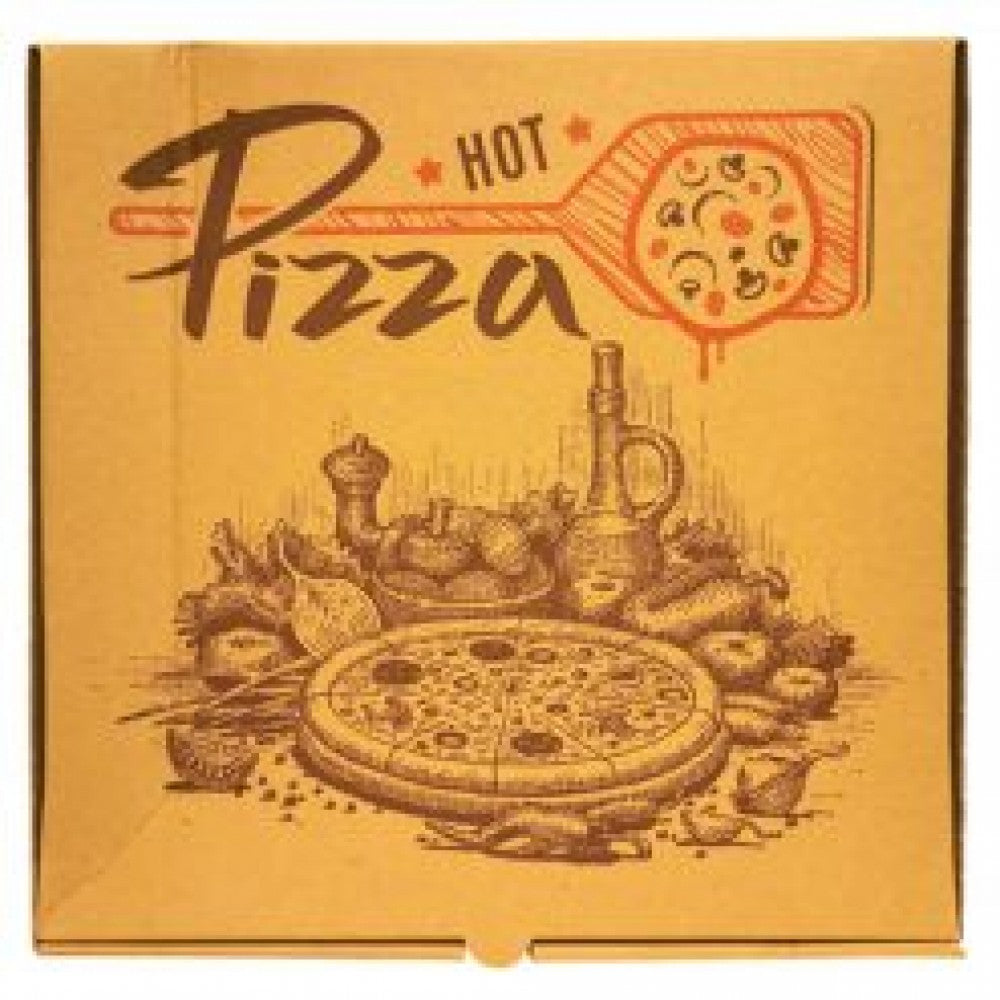 Cutie pizza kraft ''Hot pizza'' 32x32x3.5 cm, 100 buc/set