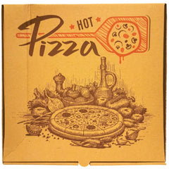 Cutie pizza kraft ''Hot pizza'' 40x40x3.5 cm, 100 buc/set