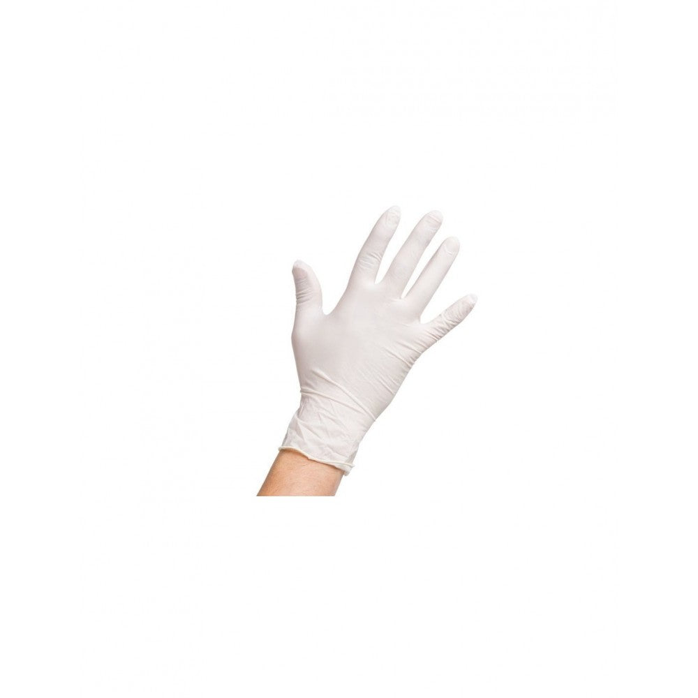 Manusi din latex albe, usor pudrate 100 buc/cutie
