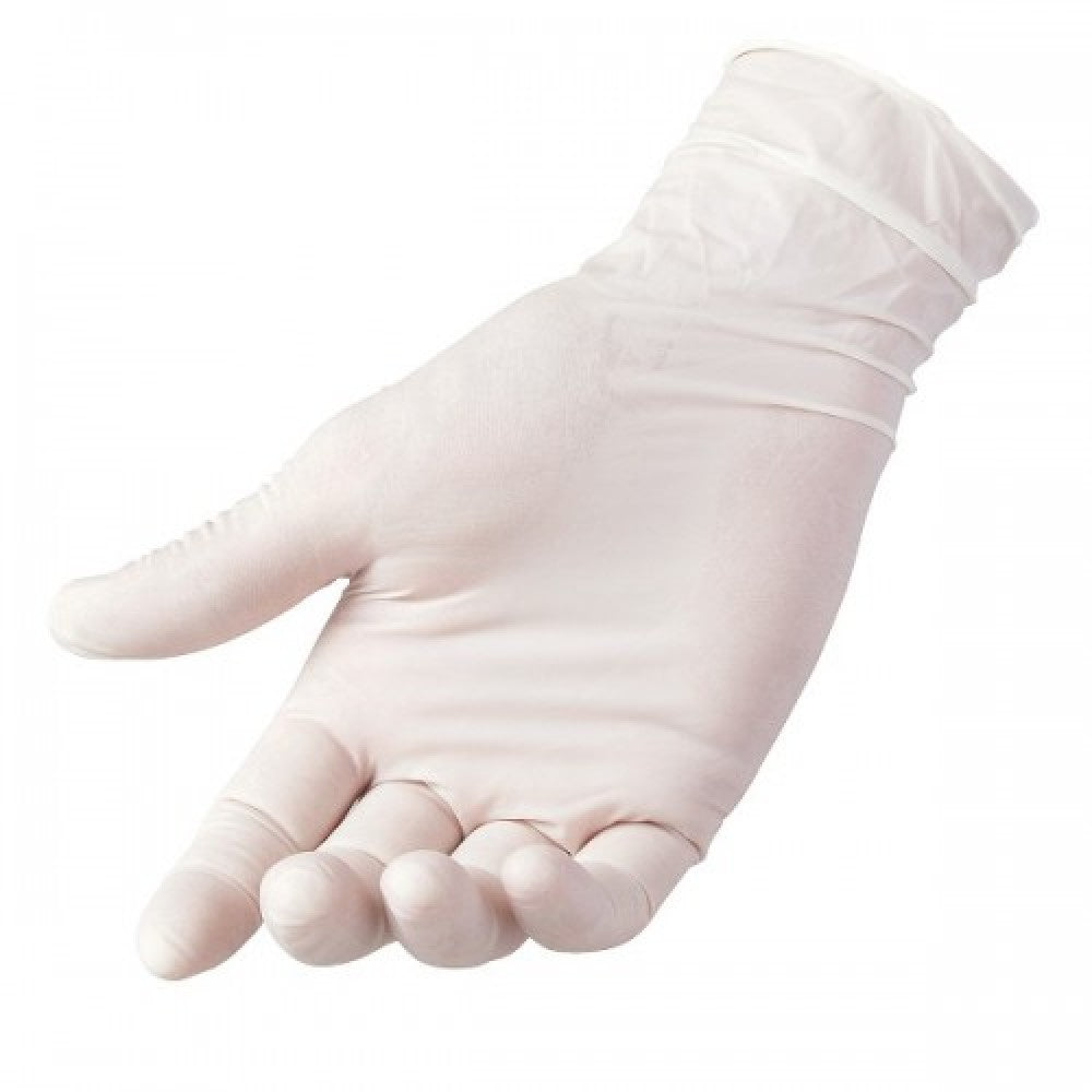Manusi din latex albe, nepudrate, marime M 100 buc