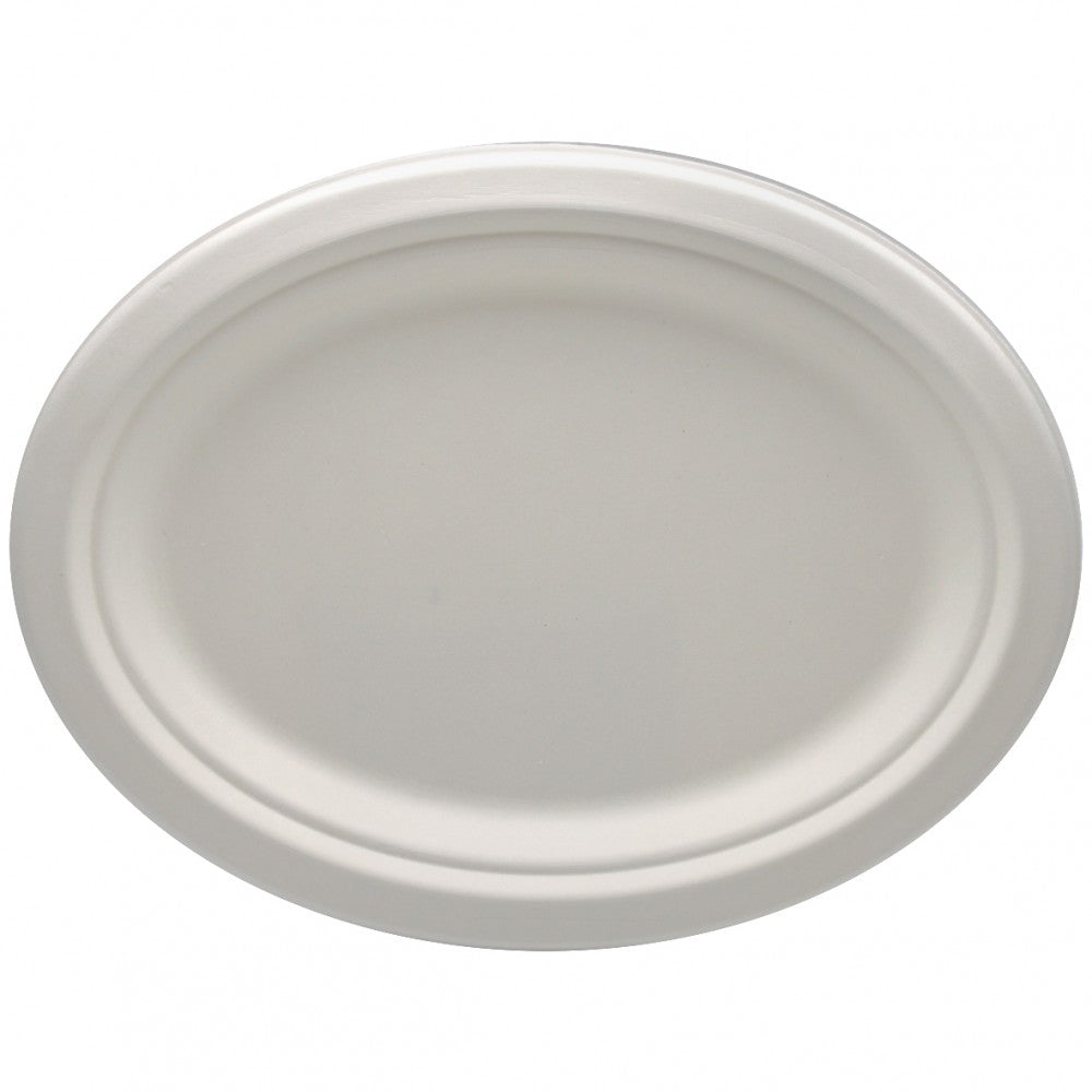 Platou oval biodegradabil trestie 26x20 cm, 50 buc/set
