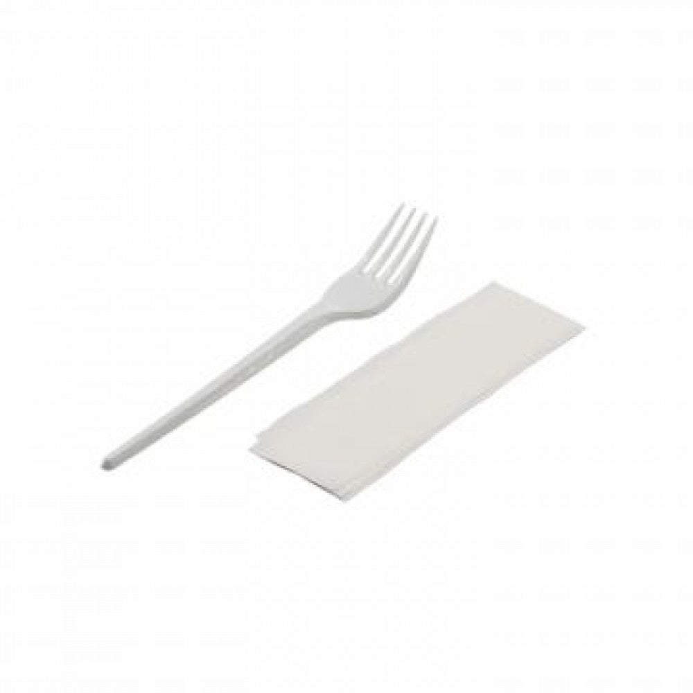 Furculita BIO+servetel, set 100 buc
