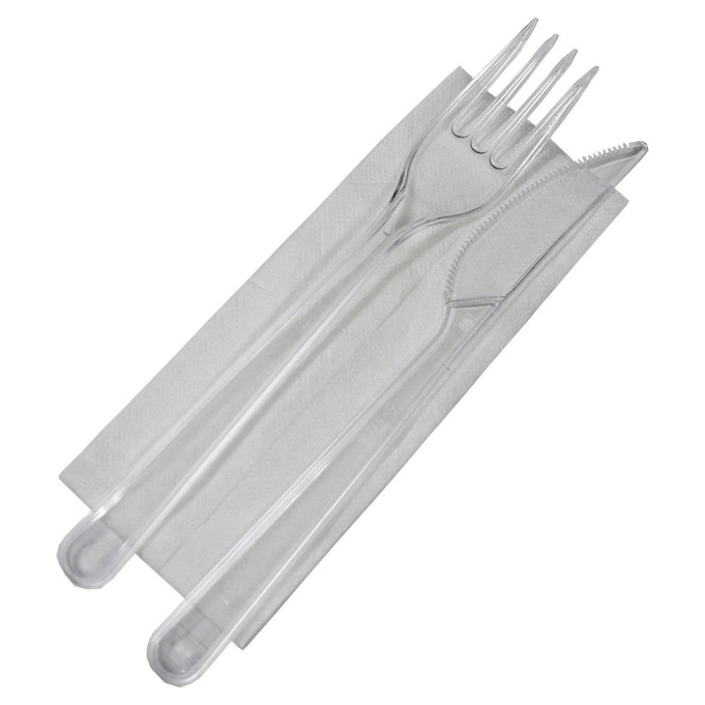 Tacamuri BIS reutilizabile (Furculita+cutit+servetel) 100 buc/set